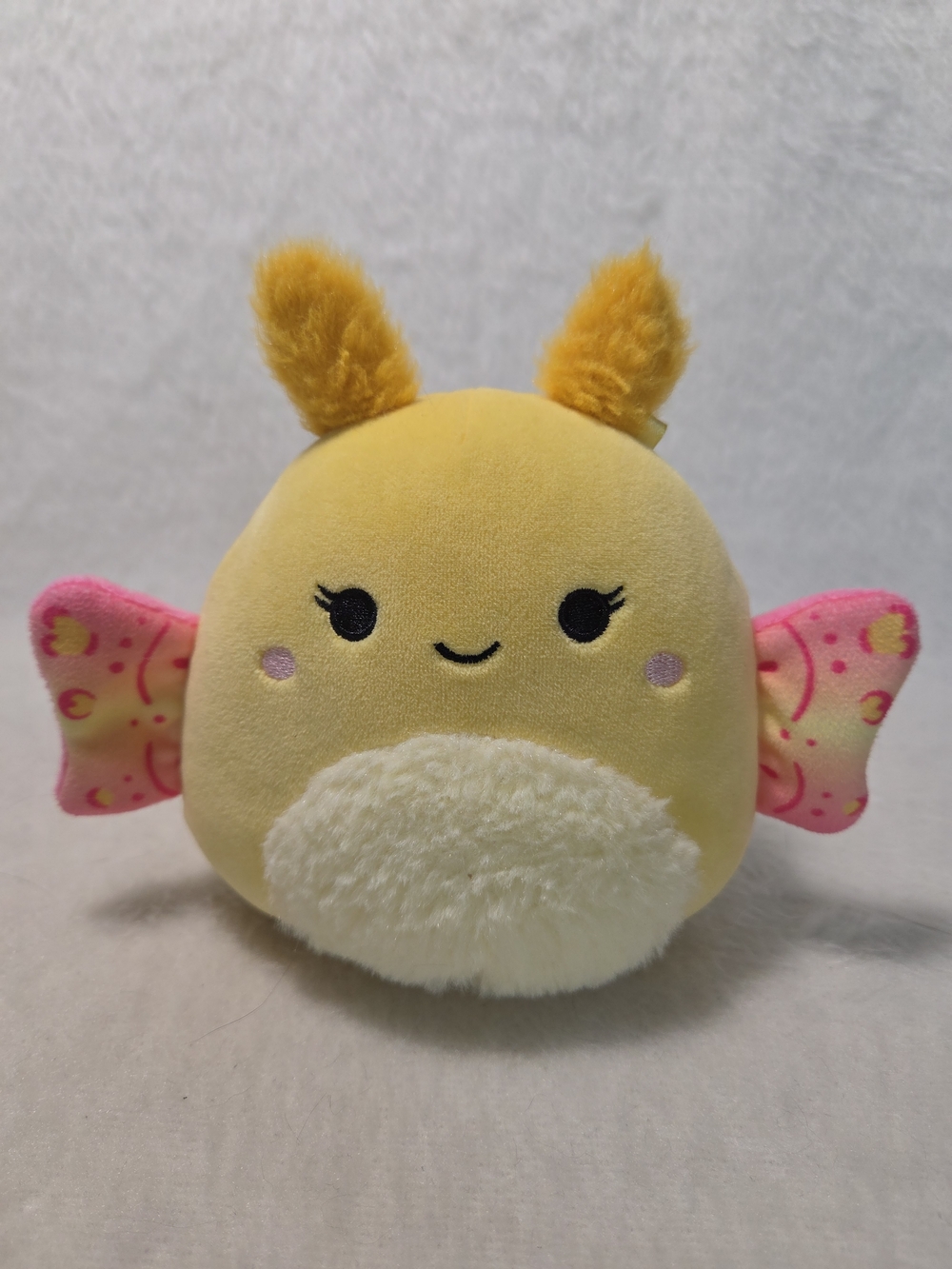 MIRY the Moth Squishmallows 5" Yellow Plush with Pink Wings NO HANGTAG